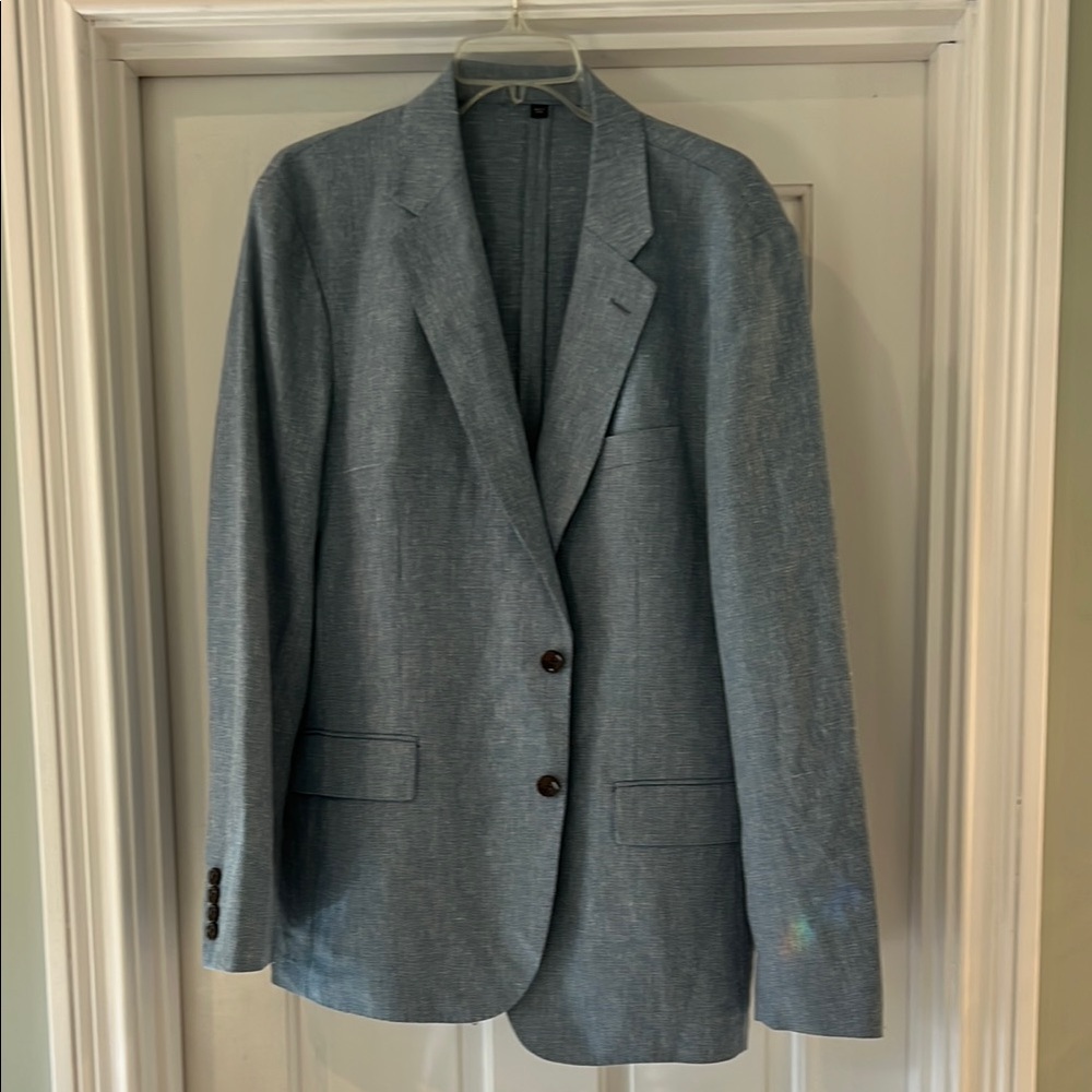 J. Crew Blue Slim Fit Sport Coat with Notched Lapels